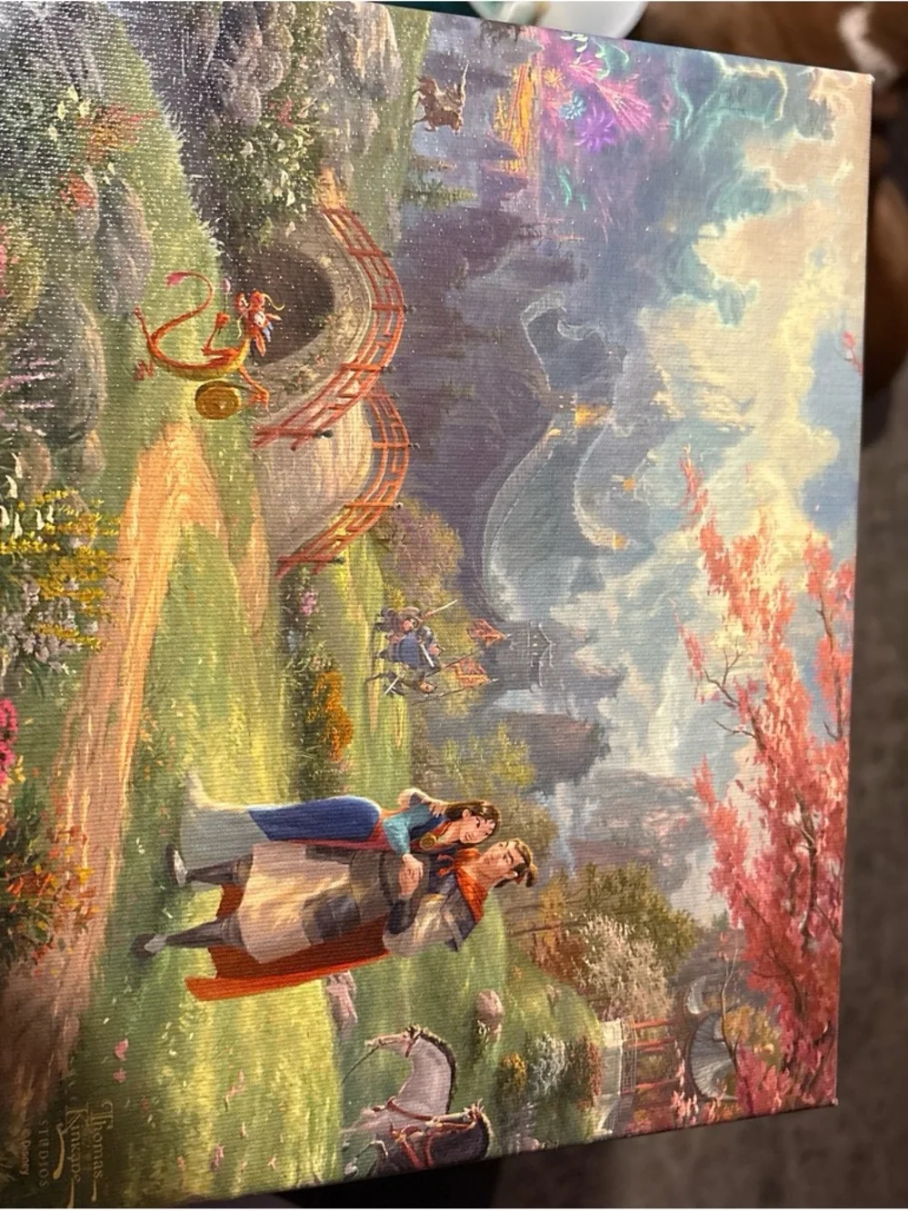 Thomas Kinkade Pastoral Fantasy Print in Pink, Green and Blue